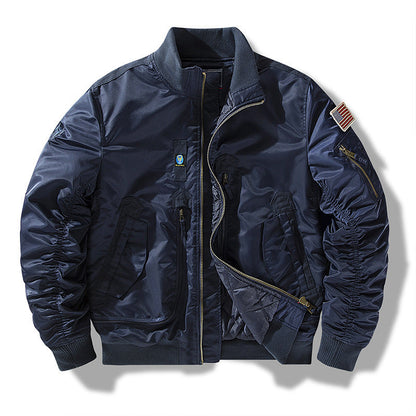Herren Bomberjacke Funktionell mit Taschen Schwarz