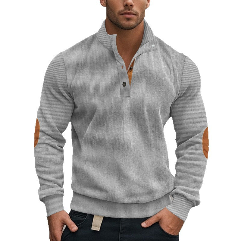 Herren Pullover Stehkragen Modern Kontrastakzent