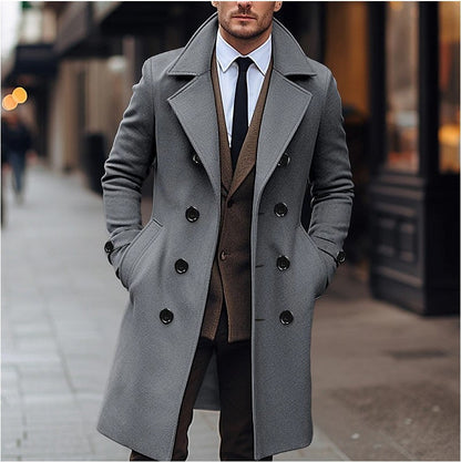 Herren Wollmantel Klassisch Winterwarm Elegant