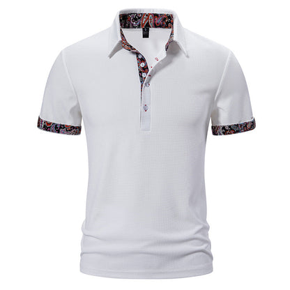 Herren Polohemd Paisley Muster Kragen Modern