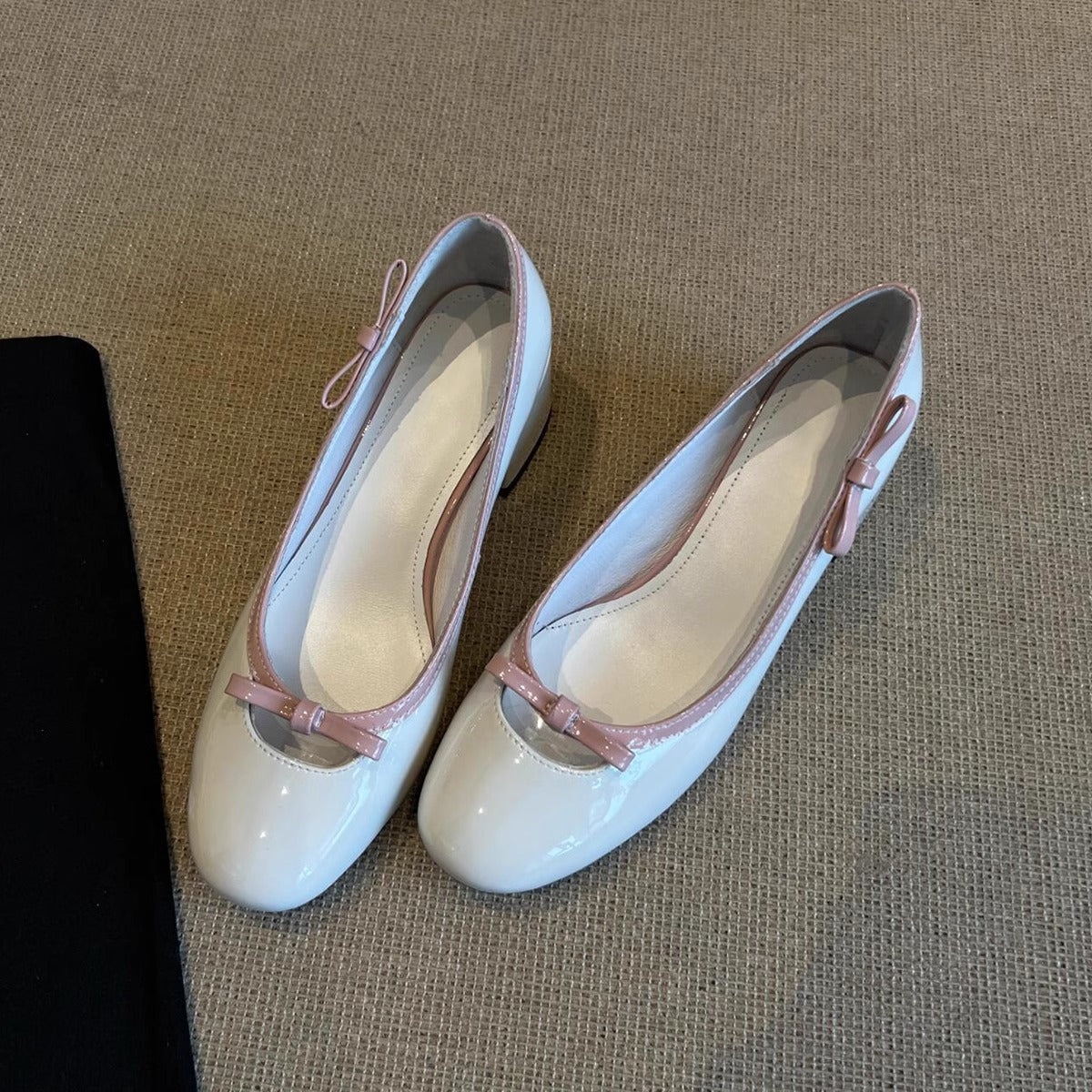 Damen Ballerinas Glitzernd Bequem Schleifen