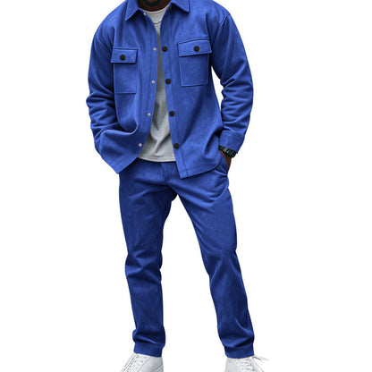 Herren Hemd-Hose-Set Weich Komfortabel Mit Taschen