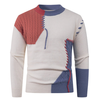 Modernes Herren Strickoberteil mit Zopfmuster und Asymmetrie