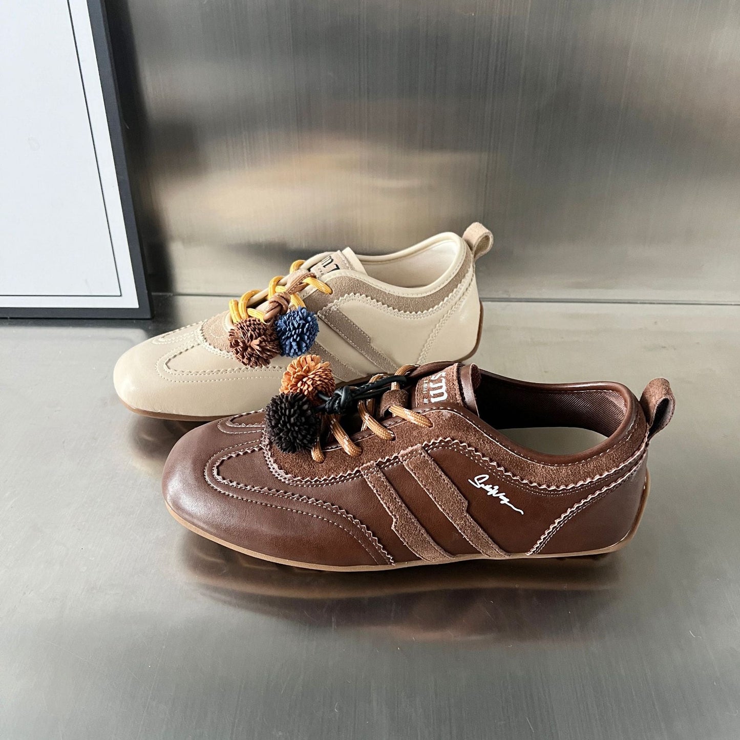 Damen Sport Schuhe Leder Freizeitschuhe Elegant Modern