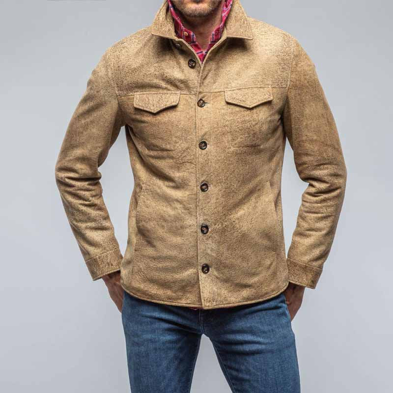 Lederjacke Herren Wildleder Schwarz Elegant