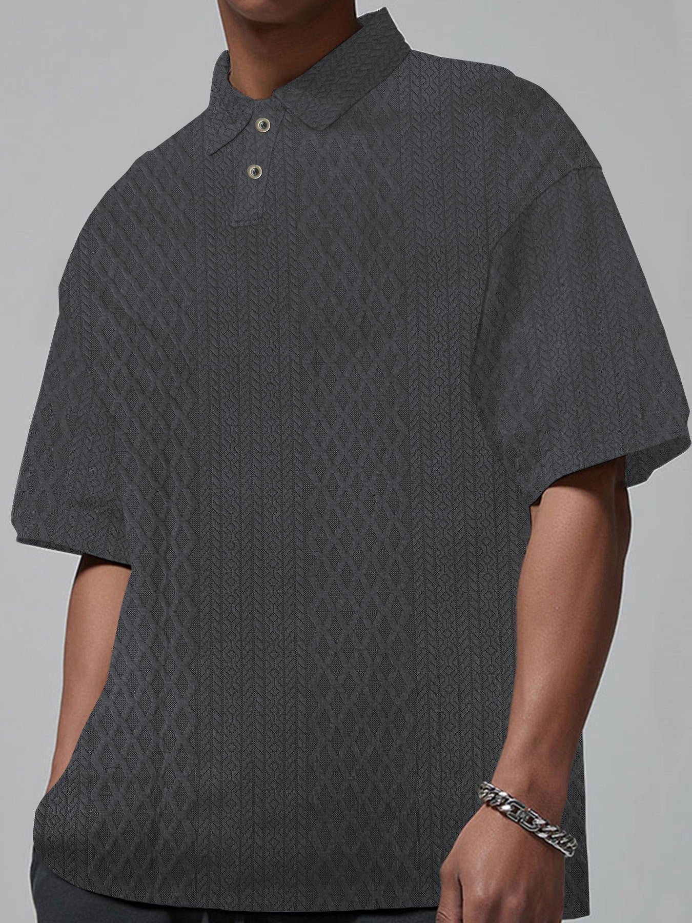 Herren Polohemd Modern Strukturiert Slim Fit