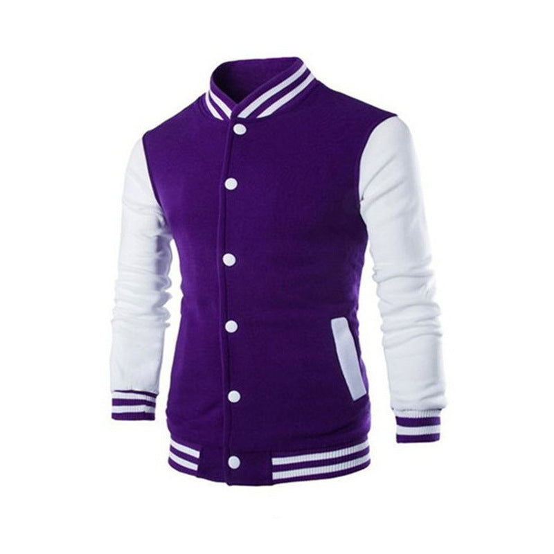 Herren Collegejacke Sportlich Kontrast Ärmel Bequem
