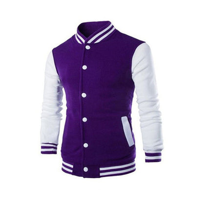 Herren Collegejacke Sportlich Kontrast Ärmel Bequem