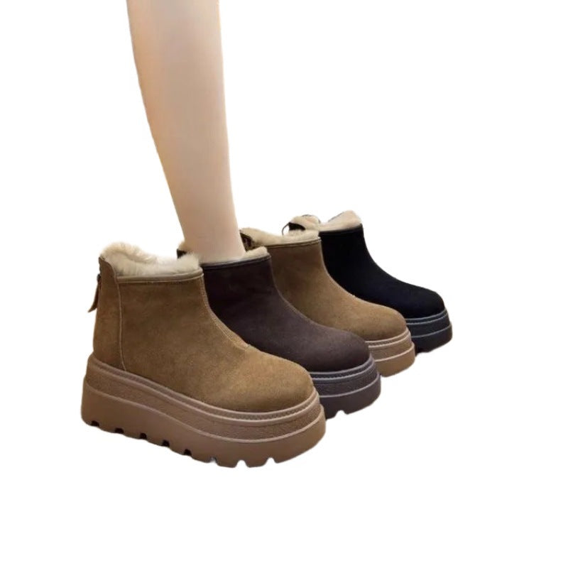 Damen Ankle Boots Flauschig Rutschfest Winterstiefel