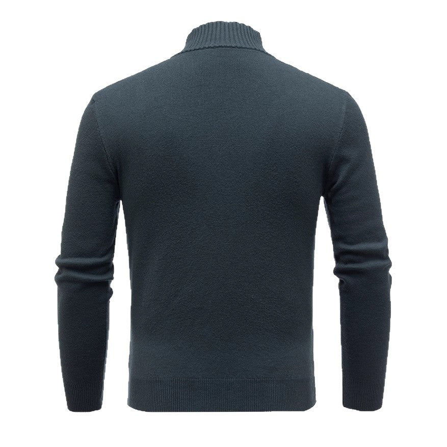 Herren Strickpullover Stehkragen Modern Rippmuster