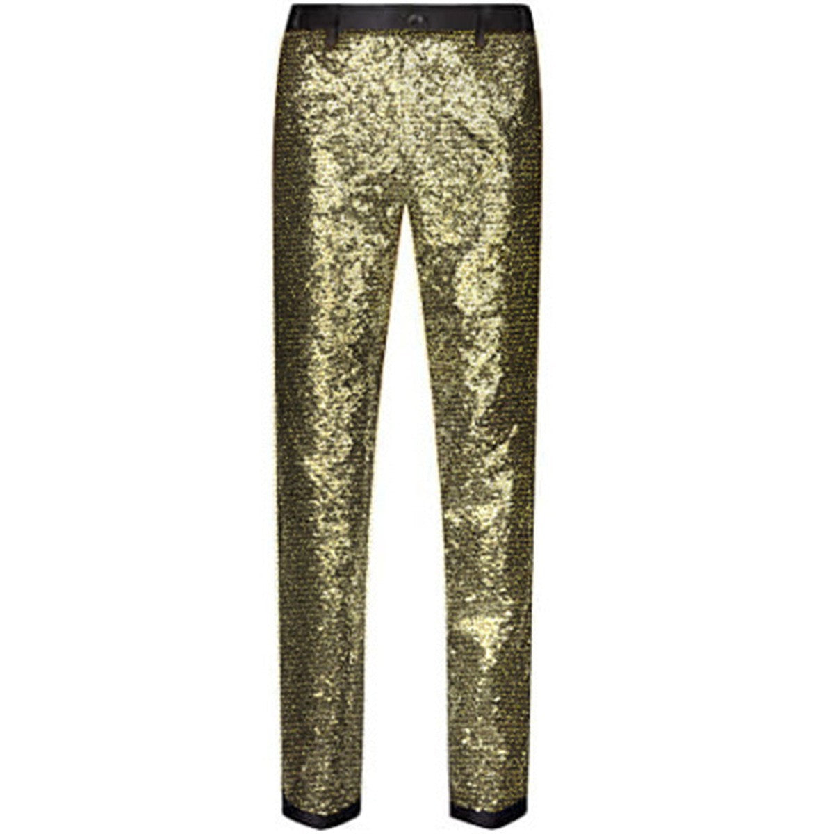 Herren Anzughose Glitzernd Elegant Schwarz