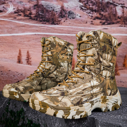 Herren Stiefel Militär Jagd robust Schwarz