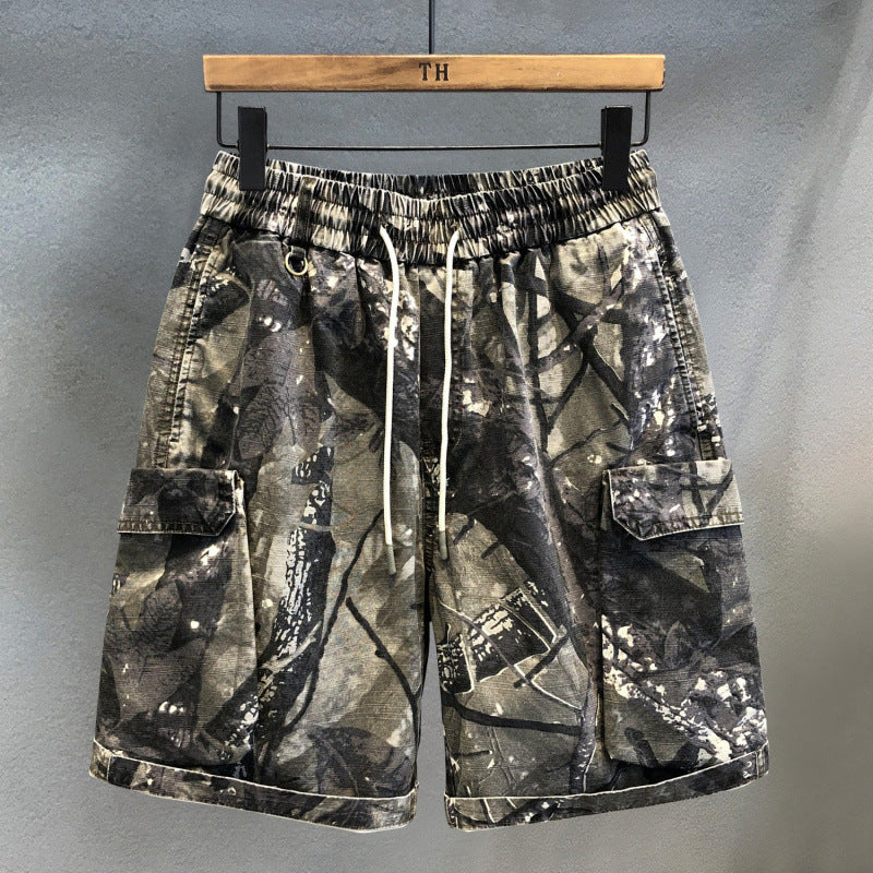 Herren Cargo Shorts Camo Elastisch Bequem - BerlinGlamour