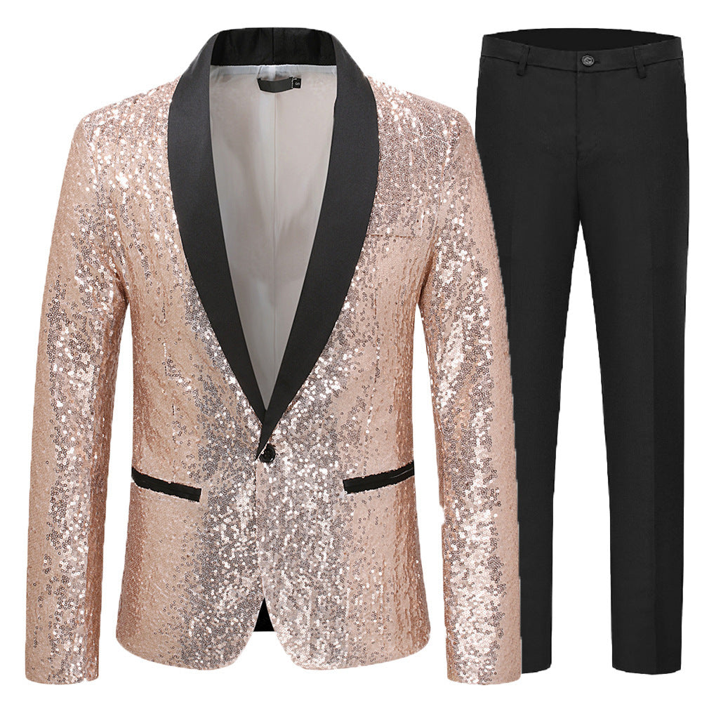 Herren Paillettenanzug Glitzernd Party Anzug