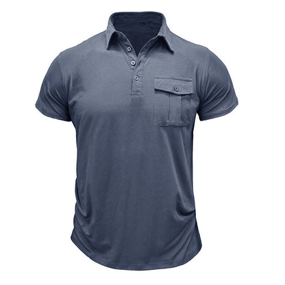 Herren Poloshirt Modern mit Brustfach und Stehkragen