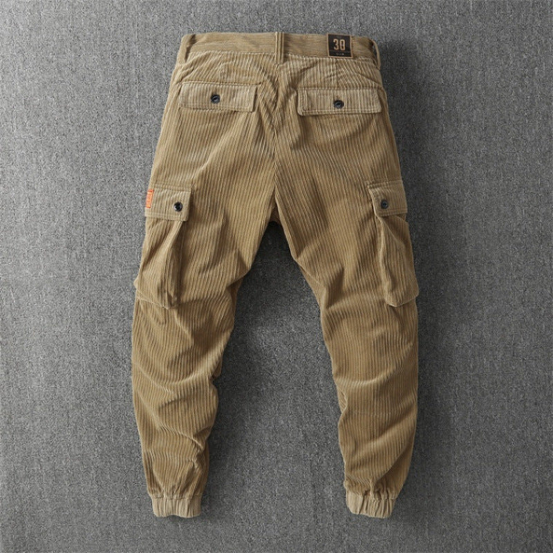 Herren Cargo-Hose Bequem Cord mit vielen Taschen