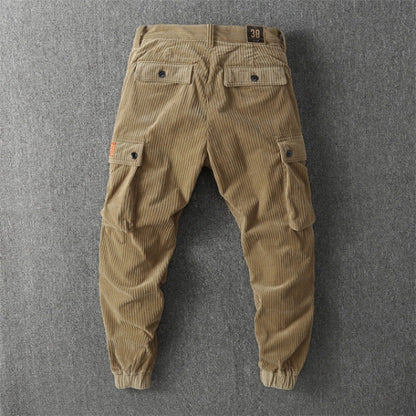Herren Cargo-Hose Bequem Cord mit vielen Taschen