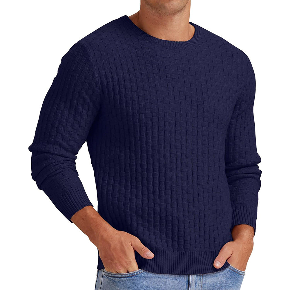 Strickpullover Herren Lässig Grobstrick Modern