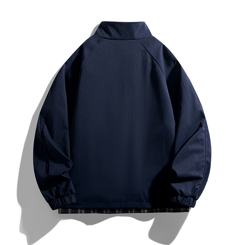 Herren Übergangsjacke Lässig Mit Kragen Reißverschluss Taschen