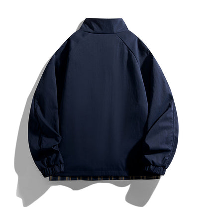 Herren Übergangsjacke Lässig Mit Kragen Reißverschluss Taschen