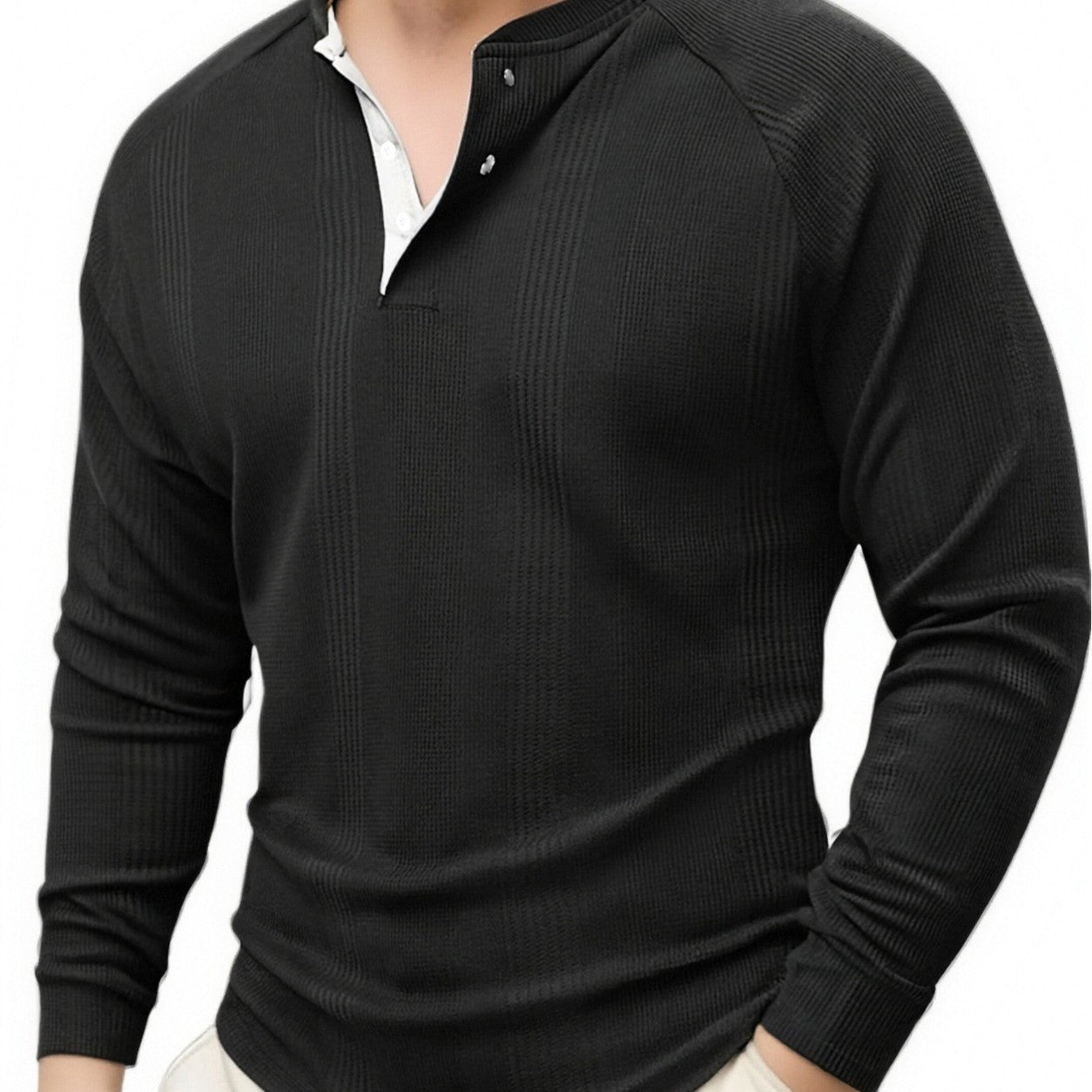 Herren Langarm-Shirt Strukturiert Modern Berlin Chic
