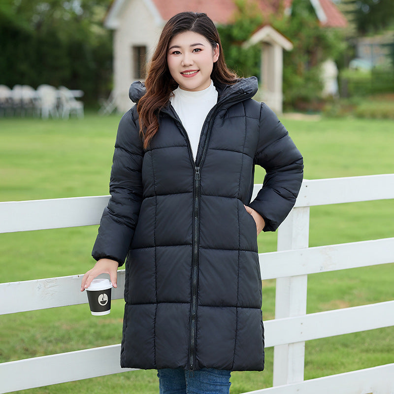 Damen Pufferjacke Warm Kapuze Reißverschluss Winter