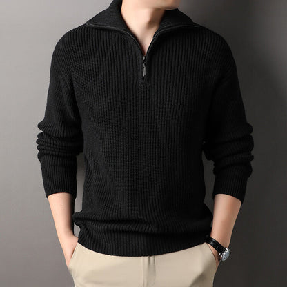 Herren Pullover Strickmuster Reißverschluss Freizeit