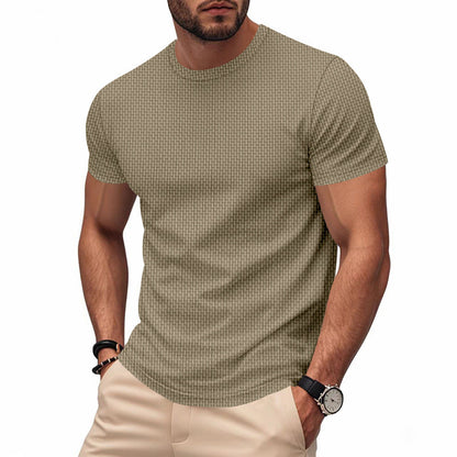 Herren T-Shirt Kurzarm Atmungsaktiv mit Struktur-Design