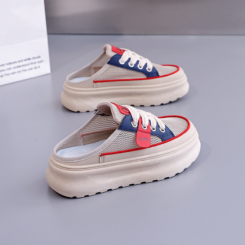 Damen Sneaker Leicht Atmungsaktiv Mesh Weiße Schuhe
