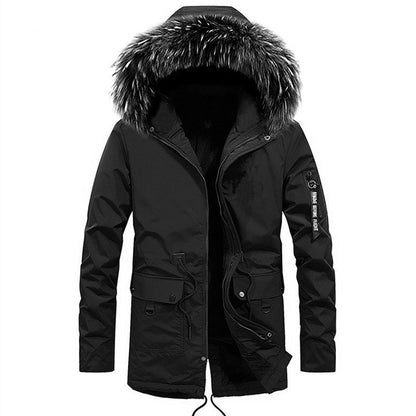 Herren Winterjacke Warm Isoliert Abnehmbarer Fellkragen