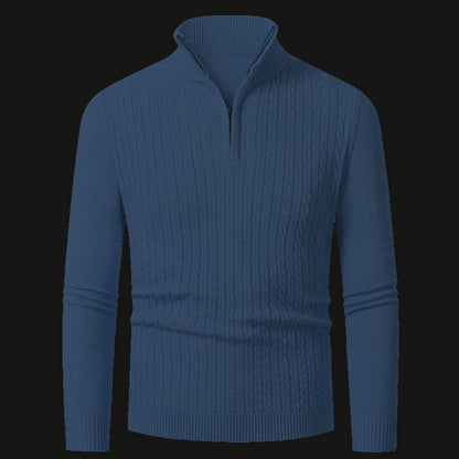 Herren Pullover Feinstrick Modern Reißverschluss