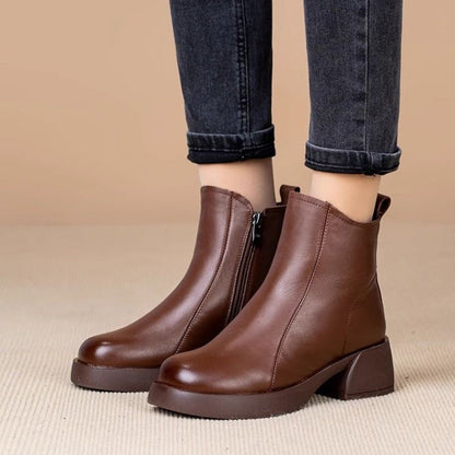 Damen Winterstiefeletten Warm Kuschelig Robust Blockabsatz - BerlinGlamour