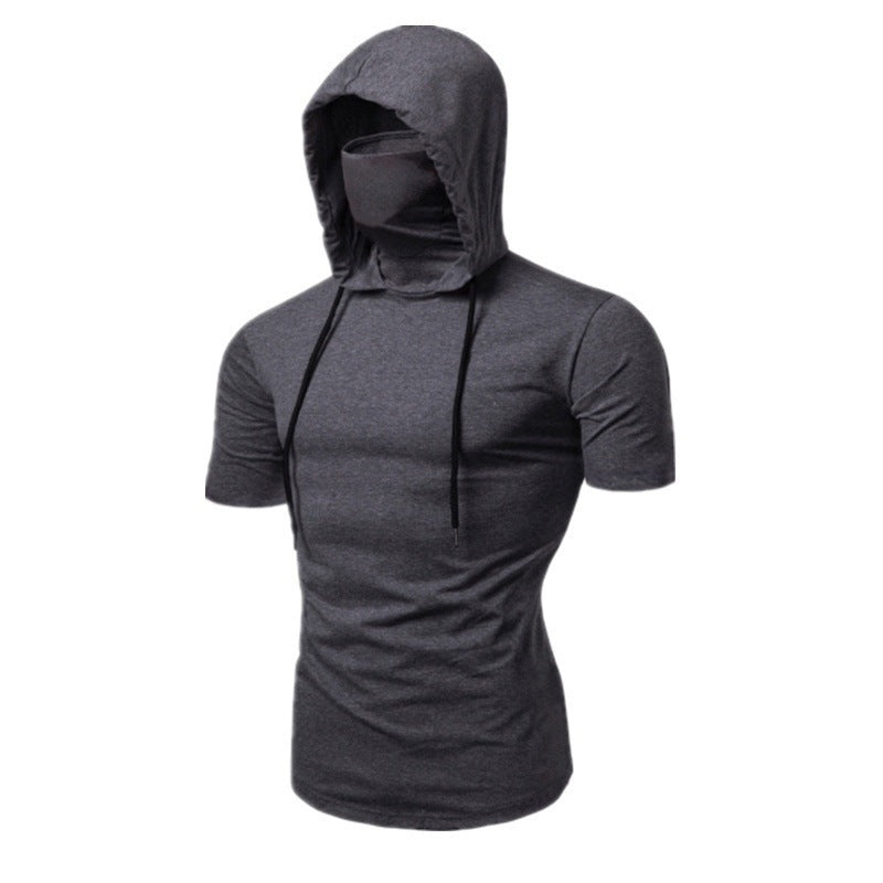 Herren Sport T-Shirt mit Mundschutz Bequem atmungsaktiv