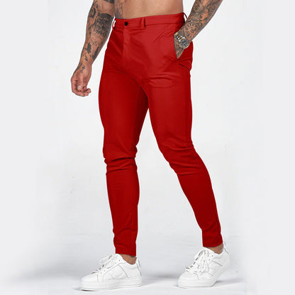 Herren Slim-Fit Chino Hose Elastisch Mit Taschen
