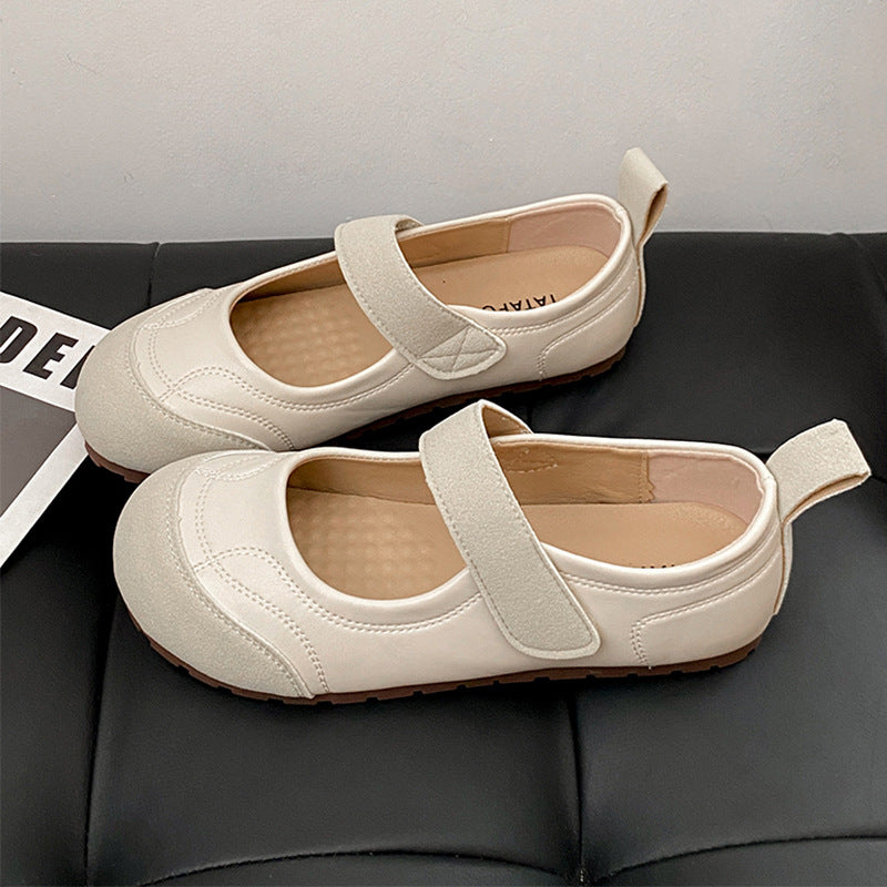 Damen Ballerinas Komfortabel Klettverschluss Elegante Schuhe