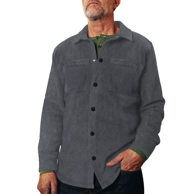 Herren Leichtjacke Baumwolle Doppelbrusttasche Modern