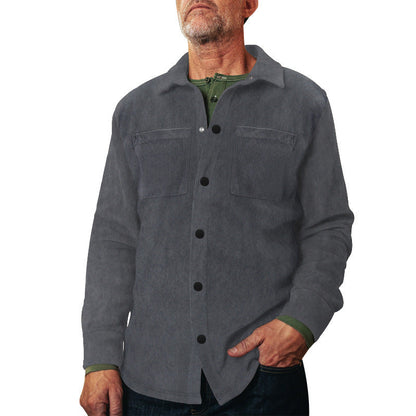 Herren Leichtjacke Baumwolle Doppelbrusttasche Modern