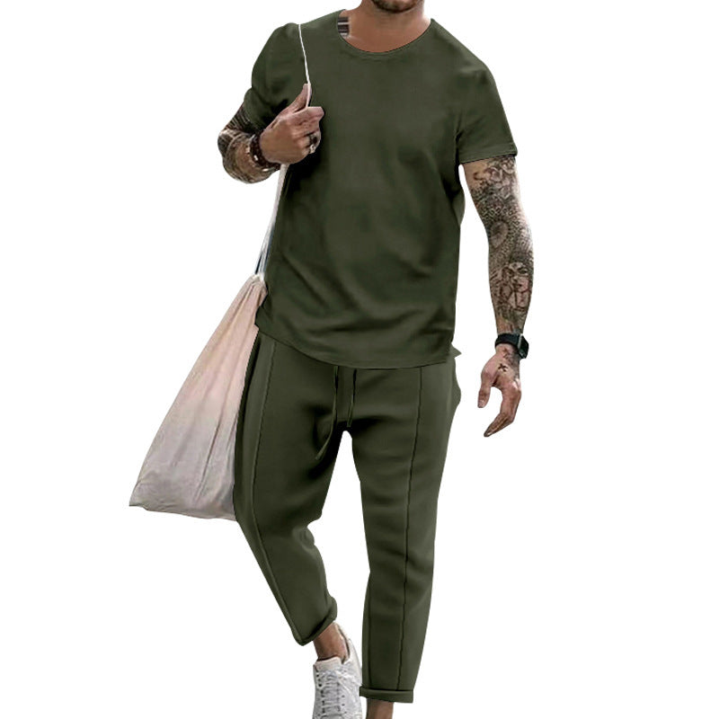 Herren Freizeit Set Moderner Schnitt T-Shirt und Sweatpants