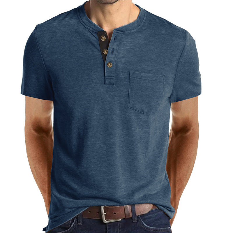 Herren T-Shirt mit Brusttasche Modern Strukturiert