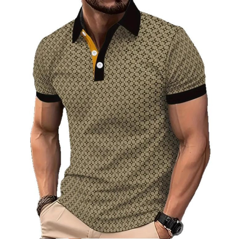 Herren Poloshirt mit Kontrastdetails Modern Strukturiert