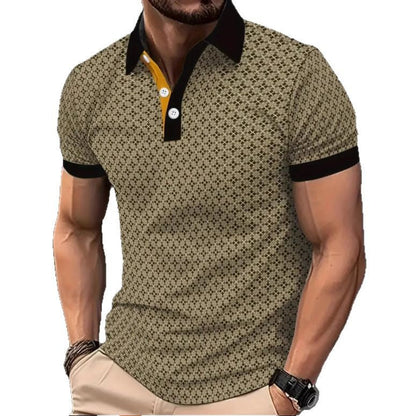 Herren Poloshirt mit Kontrastdetails Modern Strukturiert