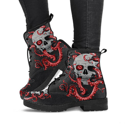 Damen Stiefeletten mit Totenkopf-Design Robust Schwarz