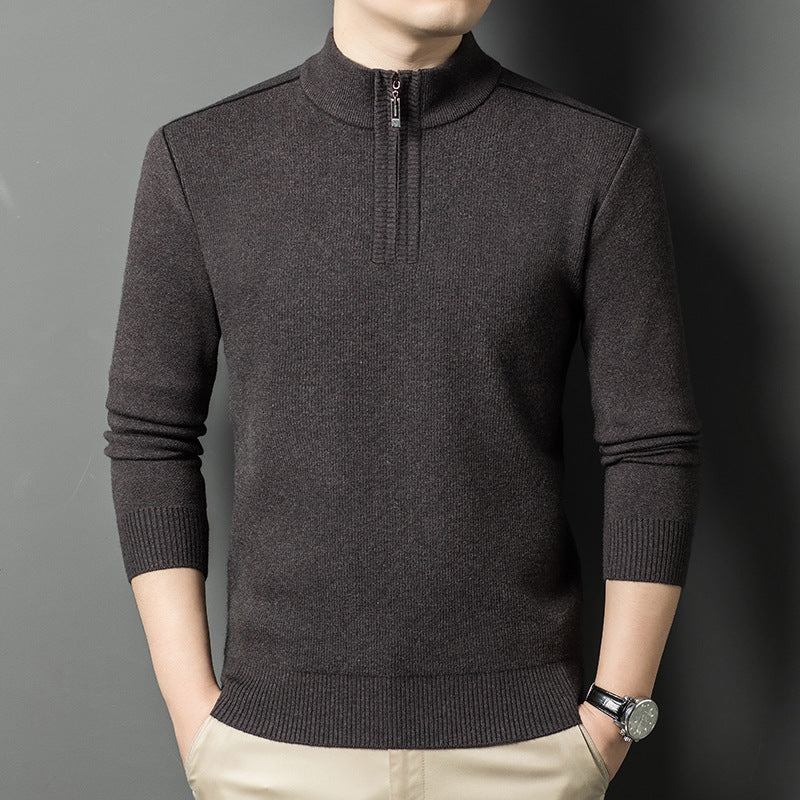Herren Pullover Stehkragen Eleganter HalbReißverschluss Modern