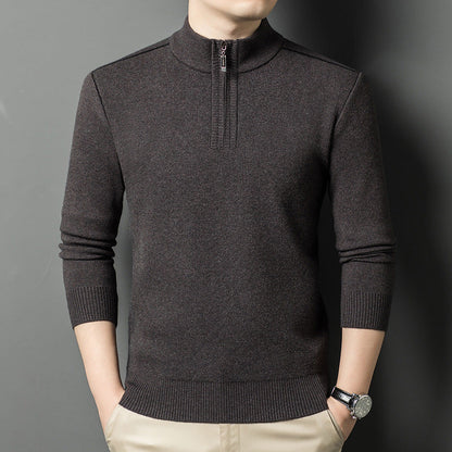Herren Pullover Stehkragen Eleganter HalbReißverschluss Modern