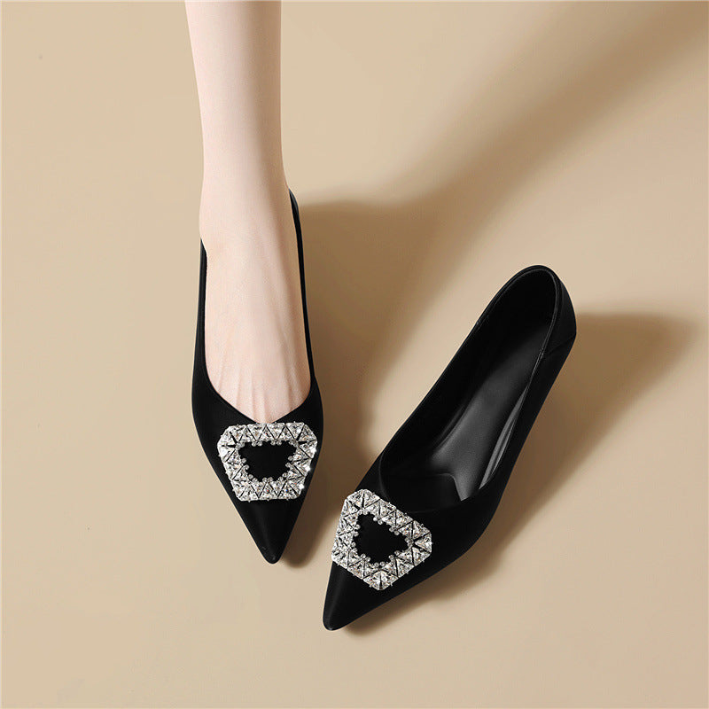 Damen Ballerinas Schmuckdetail Glitzer Elegante Mode
