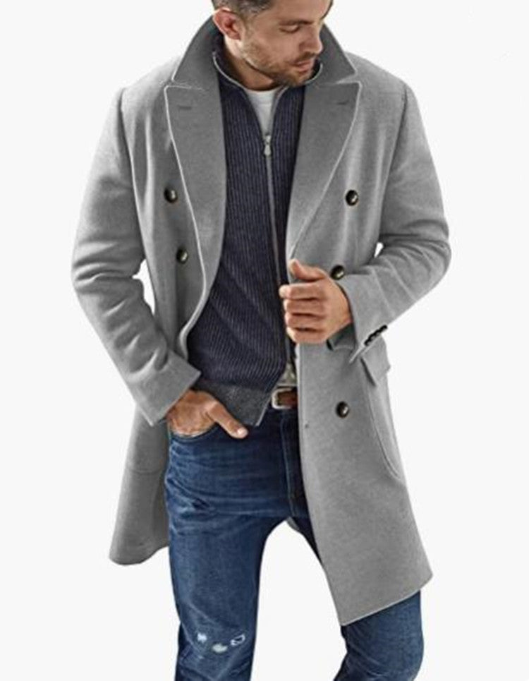 Herren Mantel Doppelknebel Moderner Schnitt Elegent