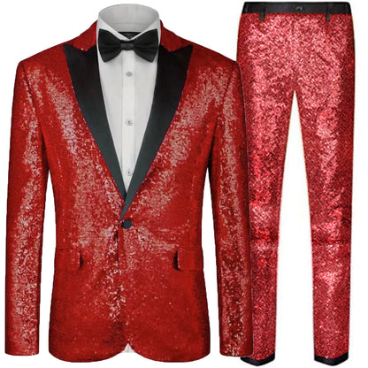 Herren Anzug mit Pailletten, Festlich Elegant Glitzernd