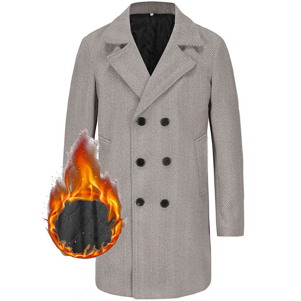 Herren Wollmantel Eleganter Doppelrevers Mantel Berlin Stil - BerlinGlamour