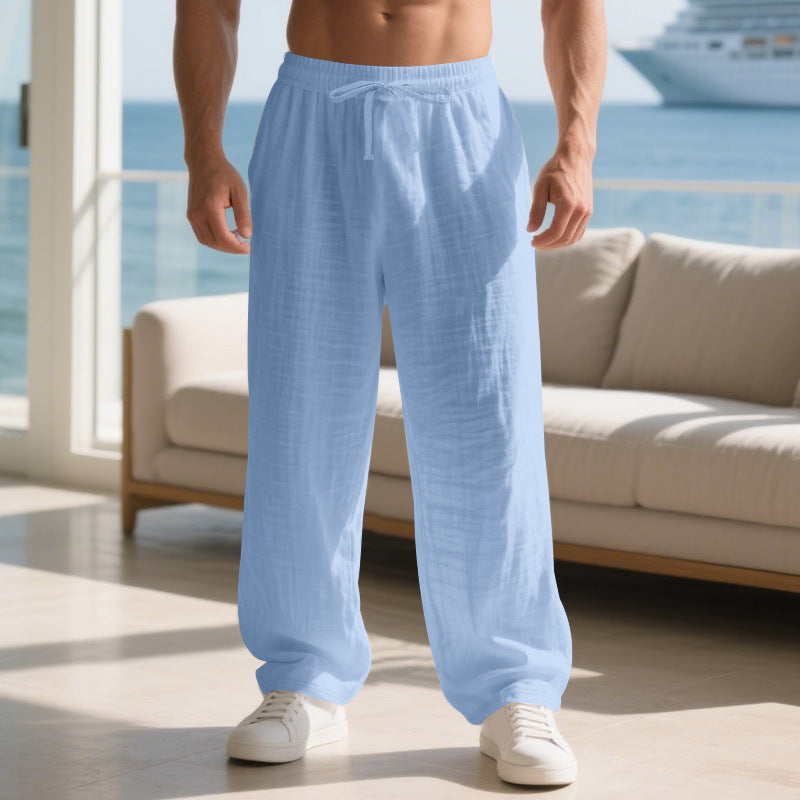 Leichte Sommerhose Herren Leinen Bequem Elastisch