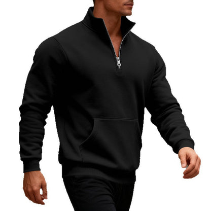 Herren Fleecejacke Halbzipp Reißverschluss Warm